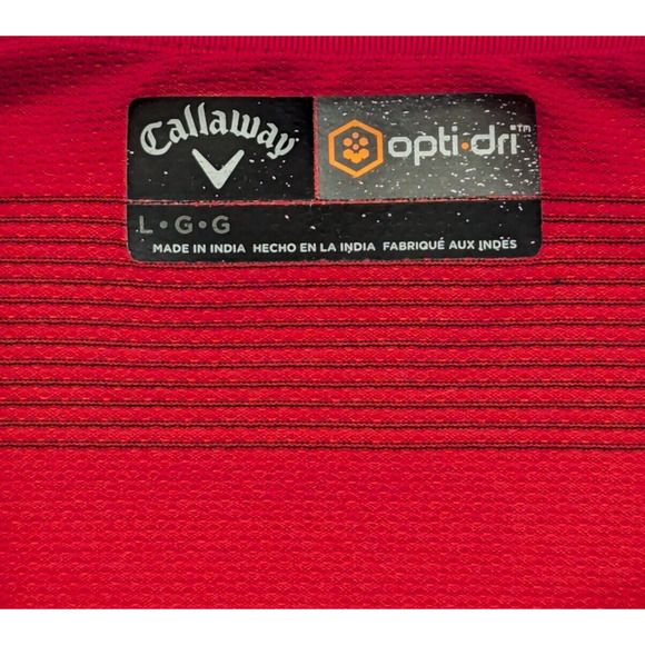 Callaway Opti-Dri Polo Shirt Large Men's Performance Golf Short Sleeve Red - Picture 3 of 7